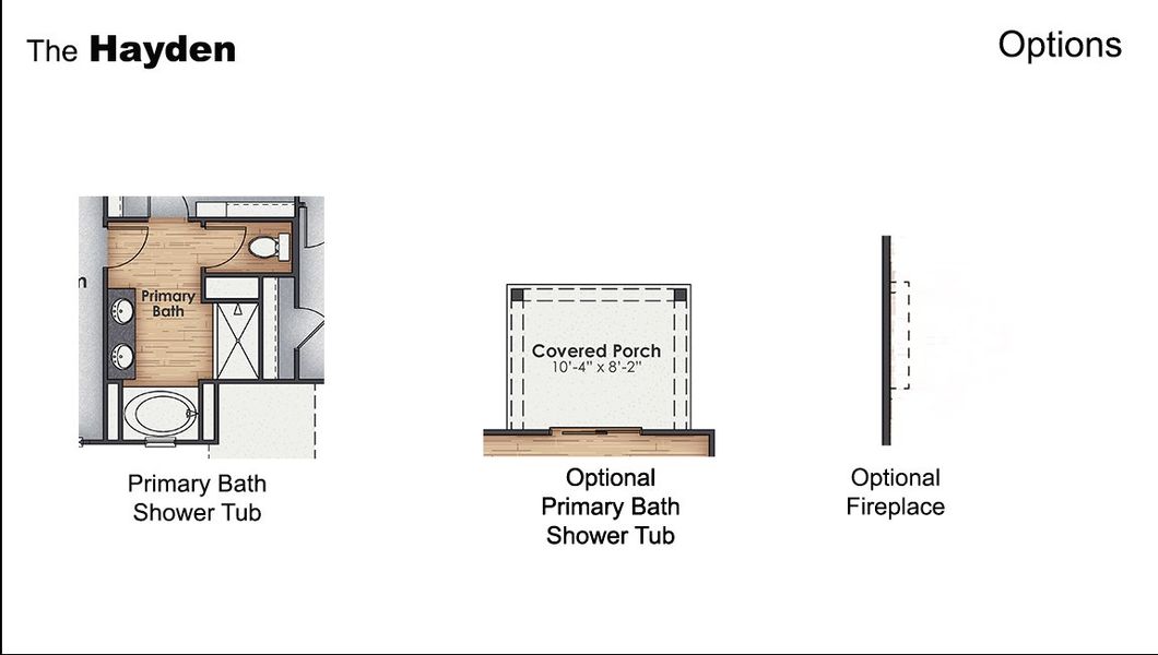 2D floor plan layout for the Hayden by D.R. Horton in Vineyard Trail, Jacksonville, NC (Image 5).