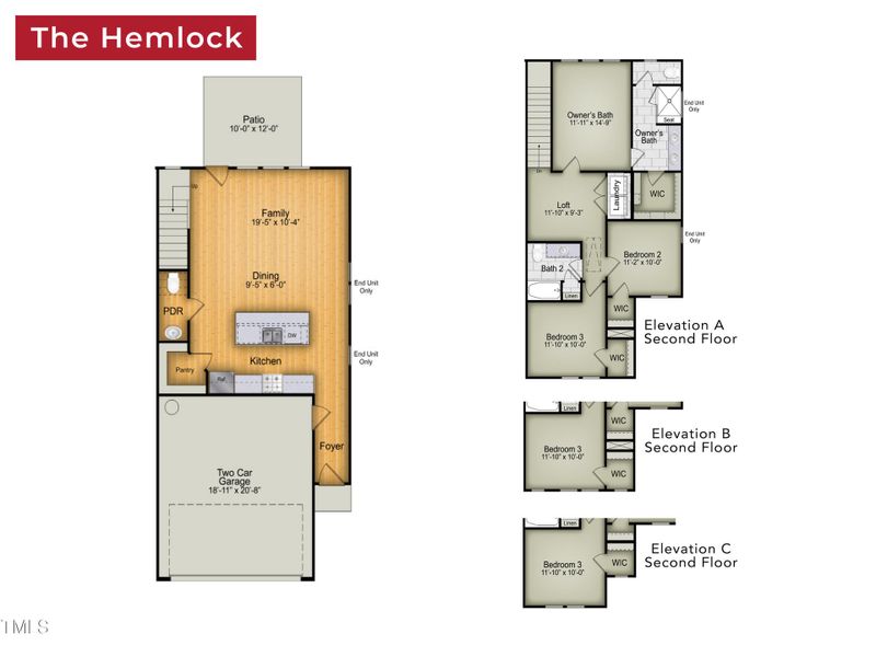 Hemlock Floor Plan - MLS