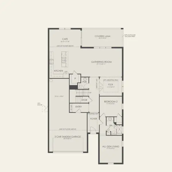 2D floor plan layout for the Serena by Pulte Homes in Waypointe, Port Orange, FL (Image 4).