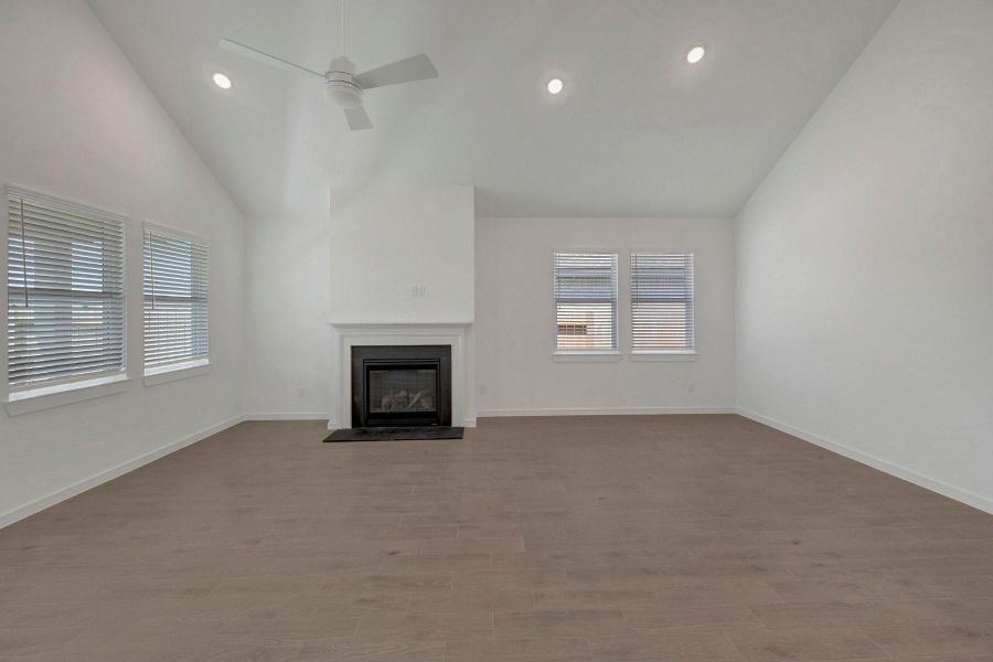 Open living area with high ceilings Open living area with high ceilings