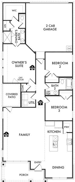 2D floor plan layout for the Wesley by Impression Homes in Heartland, Heartland, TX (Image 3).