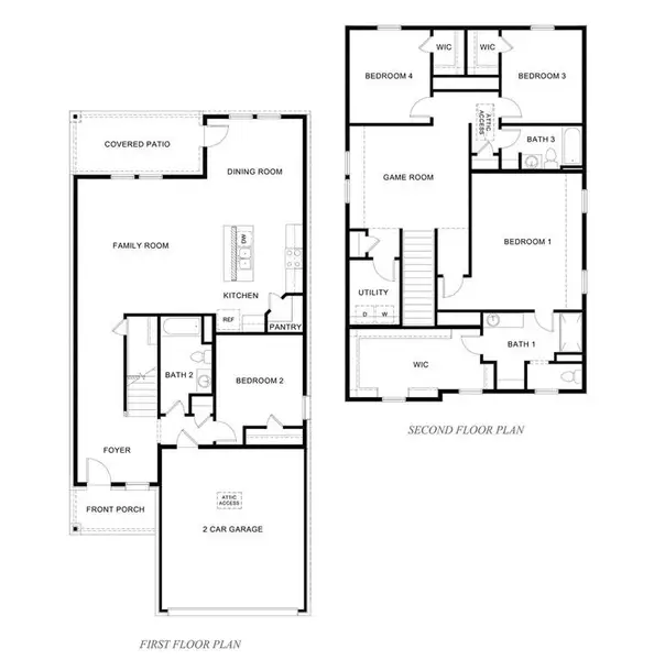 2D floor plan layout of this home in Wildcat Ranch, Crandall, TX (Image 2).