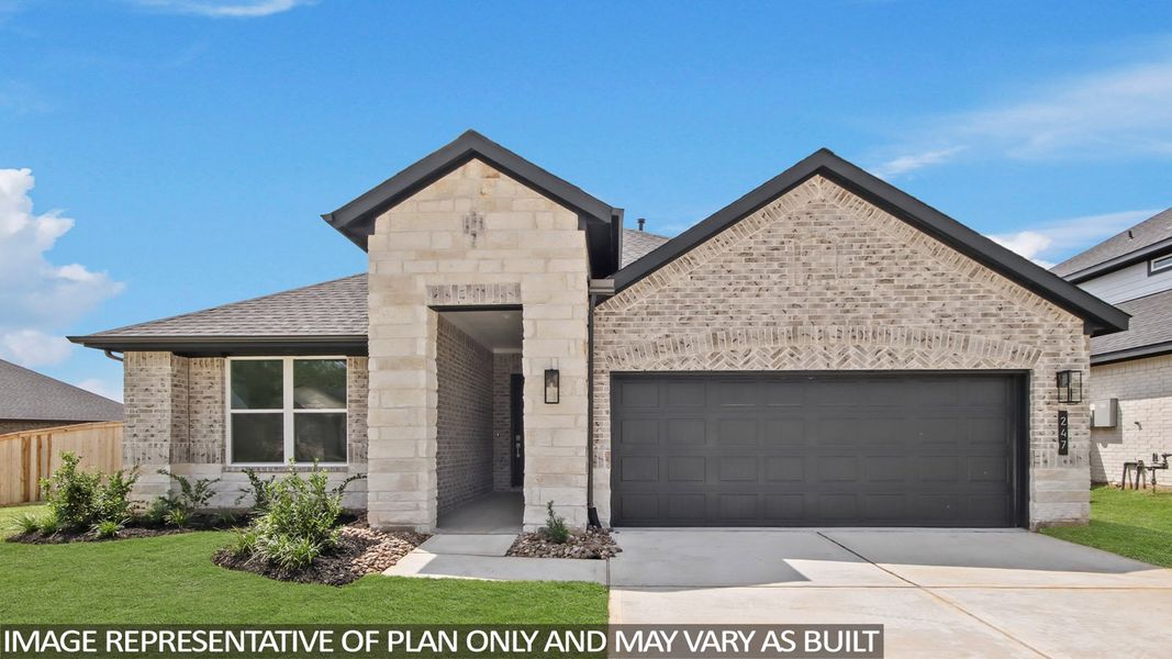Representative exterior photo of a completed home built from the Onyx by D.R. Horton in Mill Creek Estates, Magnolia, TX (Image 16). Representative exterior photo of a completed home built from the Onyx by D.R. Horton in Mill Creek Estates, Magnolia, TX (Image 16).