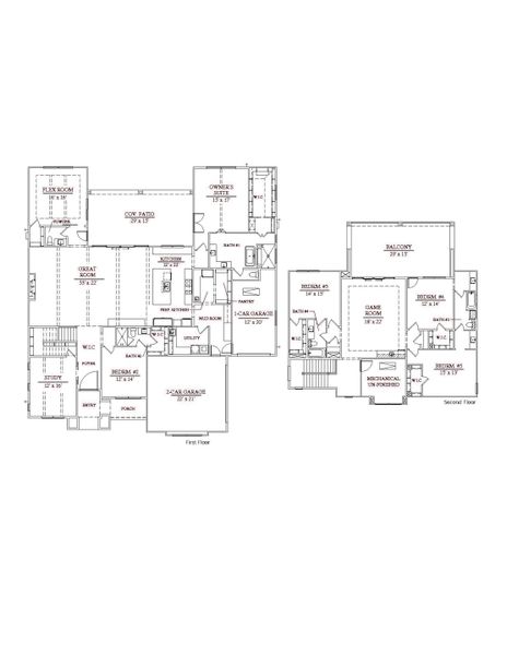2D floor plan layout of this home in Montclair, Prosper, TX (Image 3).