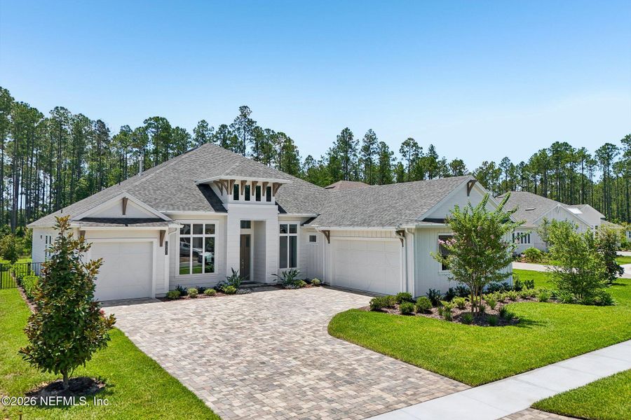 Front exterior of a new home in SilverLeaf, St. Augustine, FL, highlighting curb appeal (Image 25).