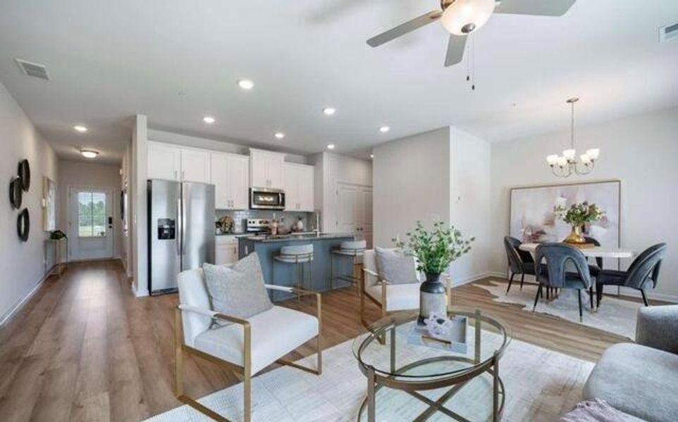 Furnished interior view inside a new home in Walden Park - The Collection, Jonesboro (Image 6). Furnished interior view inside a new home in Walden Park - The Collection, Jonesboro (Image 6).