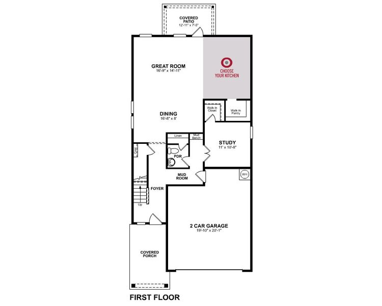 2D floor plan layout for the Winecup by Beazer Homes in Saratoga, Aubrey, TX (Image 3).