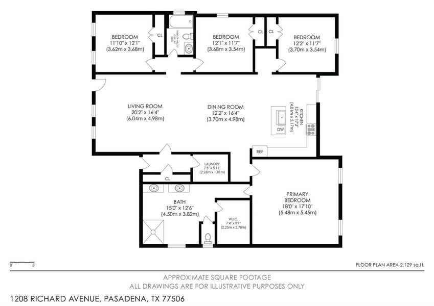 2D floor plan layout of this home in , Pasadena, TX (Image 3).
