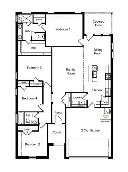 2D floor plan layout of this home in Eagle Creek, Denton, TX (Image 2). 2D floor plan layout of this home in Eagle Creek, Denton, TX (Image 2).