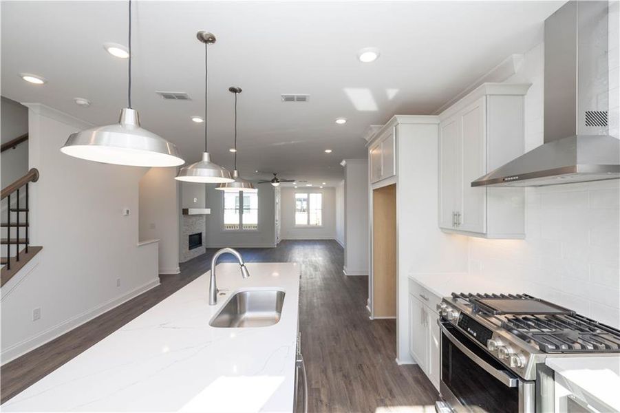 Furnished interior view inside a new home in Millcroft Townhomes, Buford (Image 9). Furnished interior view inside a new home in Millcroft Townhomes, Buford (Image 9).