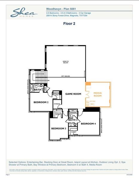 2D floor plan layout of this home in Woodhavyn 60', Magnolia, TX (Image 2). 2D floor plan layout of this home in Woodhavyn 60', Magnolia, TX (Image 2).