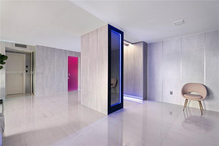 Furnished interior view inside a new home in , Sunny Isles Beach (Image 8). Furnished interior view inside a new home in , Sunny Isles Beach (Image 8).