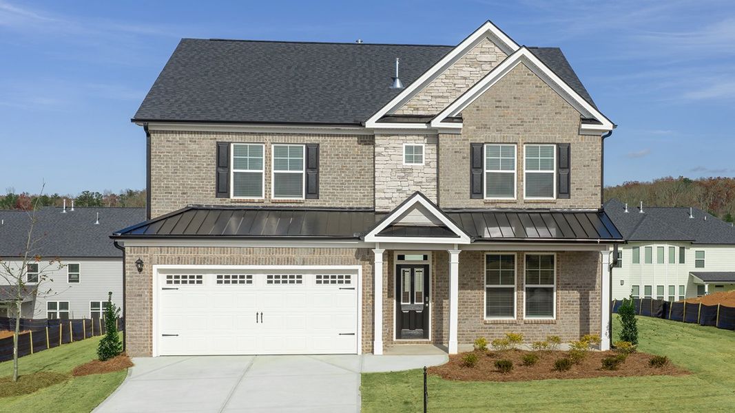 Front exterior of a new home in Westland, Bogart, GA, highlighting curb appeal (Image 1).