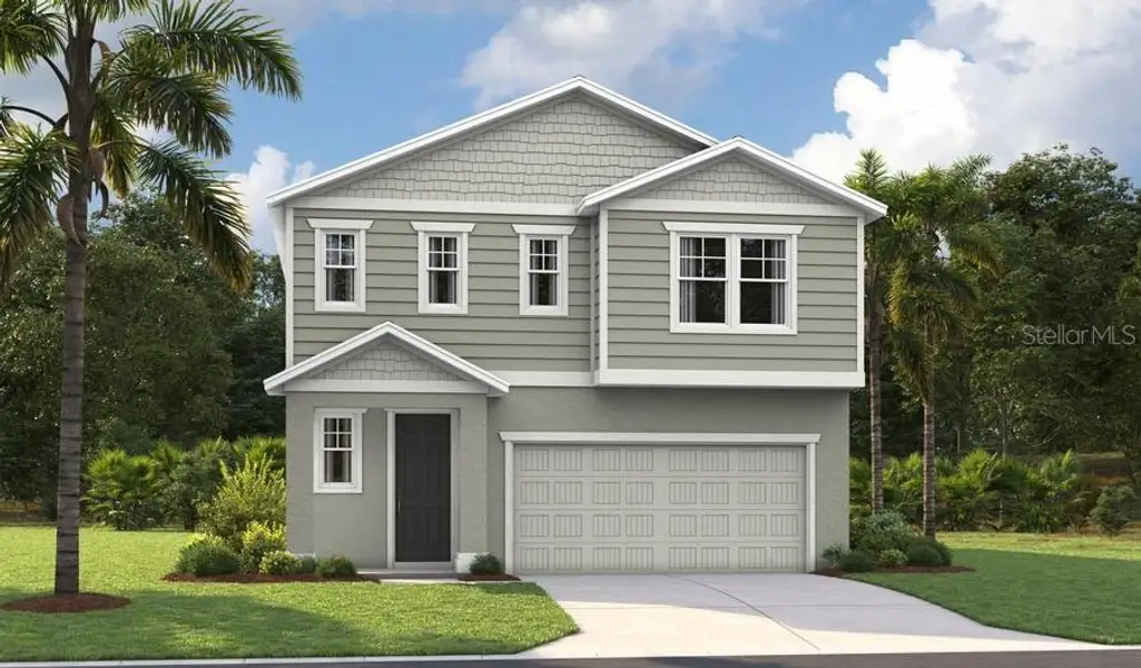Front exterior of a new home in Maple Ridge, Palmetto, FL, highlighting curb appeal (Image 1). Front exterior of a new home in Maple Ridge, Palmetto, FL, highlighting curb appeal (Image 1).