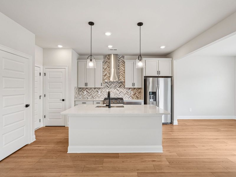 The Dallas Basement floorplan with the Modern Rustic Harbor interior package.