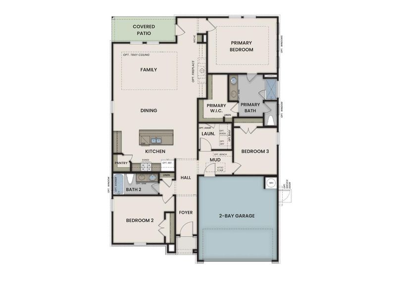 2D floor plan layout of this home in Woods Crossing, Gallatin, TN (Image 4).