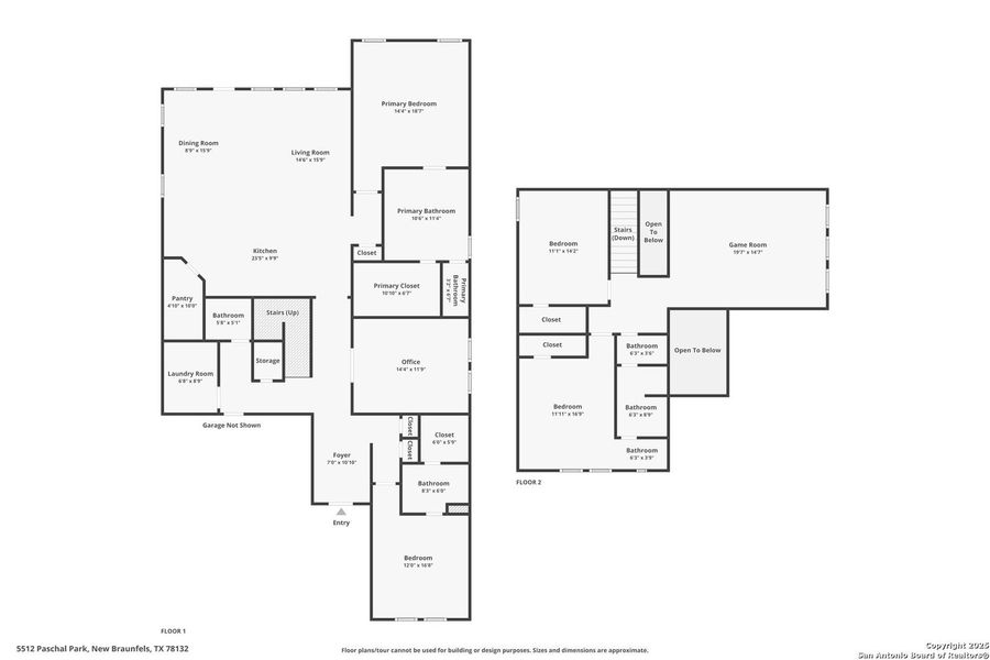 2D floor plan layout of this home in , New Braunfels, TX (Image 3).