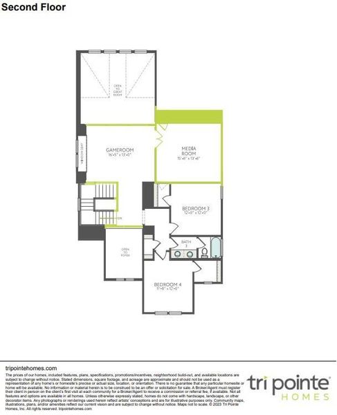 2D floor plan layout of this home in Woodson’s Reserve, Spring, TX (Image 4).