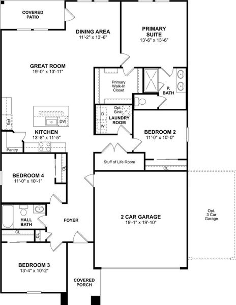 The Goldenrod II floor plan by K. Hovnanian Homes. 1st Floor shown. *Prices, plans, dimensions, features, specifications, materials, and availability of homes or communities are subject to change without notice or obligation.