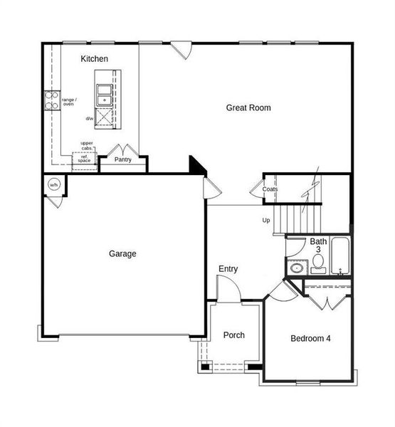 This floor plan features 4 bedrooms, 3 full baths and over 2,400 square feet of living space.