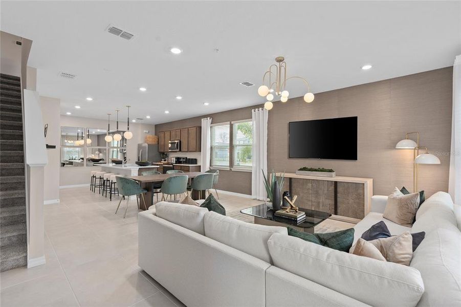 Furnished interior view inside a new home in The Cove at Nona Sound, Orlando (Image 25). Furnished interior view inside a new home in The Cove at Nona Sound, Orlando (Image 25).