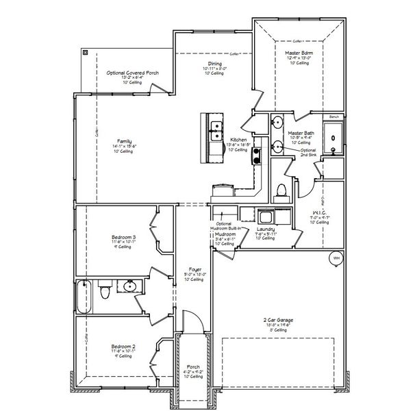 Image 2 representing the The Marigold by Avonley Homes in Bonham Trace, Bryan, TX.
