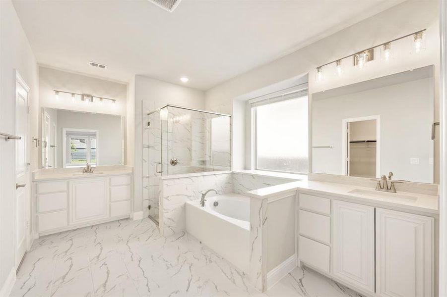 Furnished interior view inside a new home in Union Park Classic 55, Little Elm (Image 14). Furnished interior view inside a new home in Union Park Classic 55, Little Elm (Image 14).