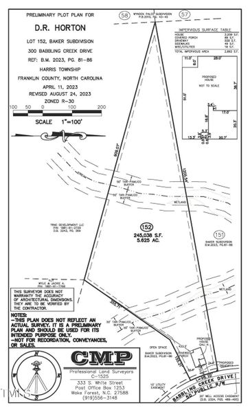 BF 152 PLOT PLAN