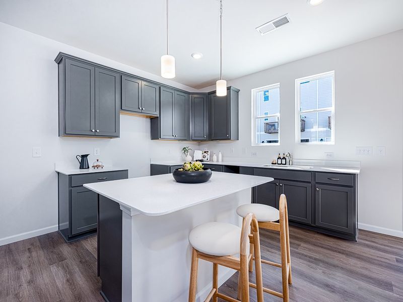 Representative furnished interior of a home built from the Watkins by Brookline Homes in The Crossing at Cramerton Mills, Gastonia (Image 8).