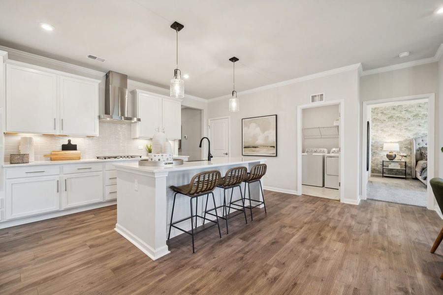 Furnished interior view inside a new home in The Beacon at Old Peachtree Single Family Homes, Lawrenceville (Image 262).