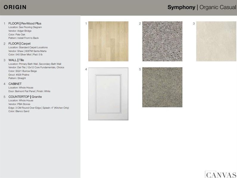 2315 Buffalo Bayou Way design selections. Home is currently under construction and selections are subject to change.