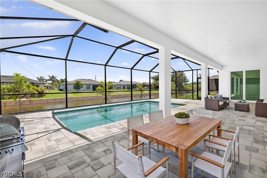 Exterior details and patio area of a home in Cape Coral, Cape Coral (Image 3).