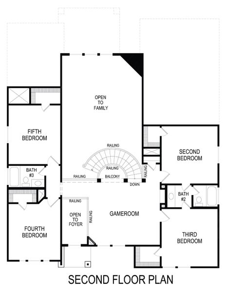 2D floor plan layout for the Stonehaven 2F by First Texas Homes in The Villages of Hurricane Creek, Anna, TX (Image 4). 2D floor plan layout for the Stonehaven 2F by First Texas Homes in The Villages of Hurricane Creek, Anna, TX (Image 4).
