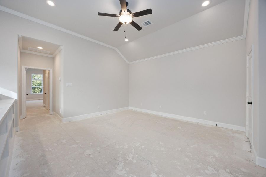 Perched at the top of the stairs, this upstairs lounge is a choose-your-own-adventure space—cozy TV den, home office, or creative corner. The vibe? Totally relaxed. Perched at the top of the stairs, this upstairs lounge is a choose-your-own-adventure space—cozy TV den, home office, or creative corner. The vibe? Totally relaxed.