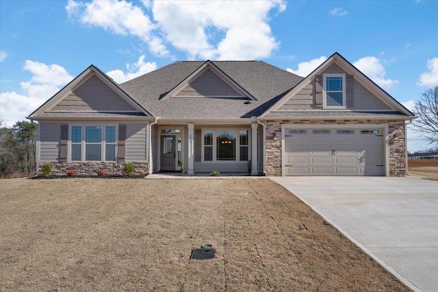 Representative exterior photo of a completed home built from the Converse by Enchanted Homes in Messer Farms, Inman, SC (Image 1).