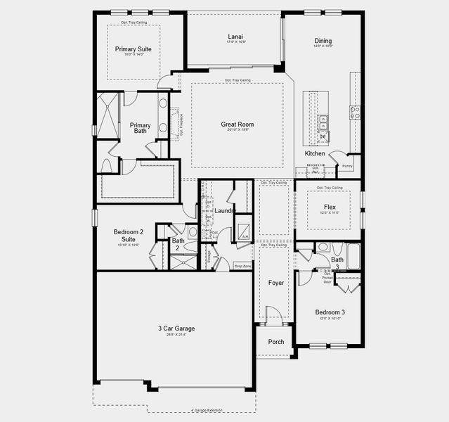 2D floor plan layout for the Cresta by Taylor Morrison in Esplanade at Rivergrass, Immokalee, FL (Image 5). 2D floor plan layout for the Cresta by Taylor Morrison in Esplanade at Rivergrass, Immokalee, FL (Image 5).