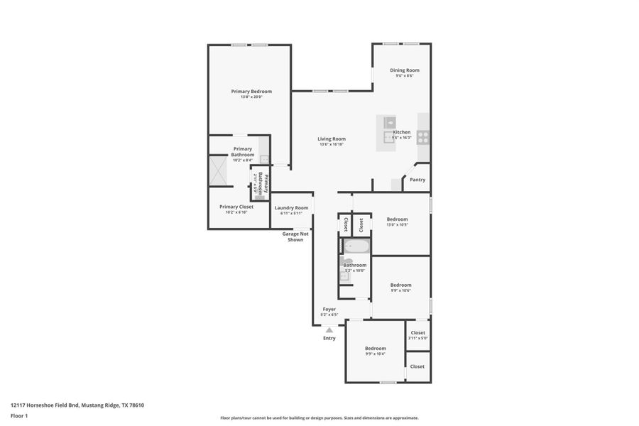 2D floor plan layout of this home in Durango, Mustang Ridge, TX (Image 3).