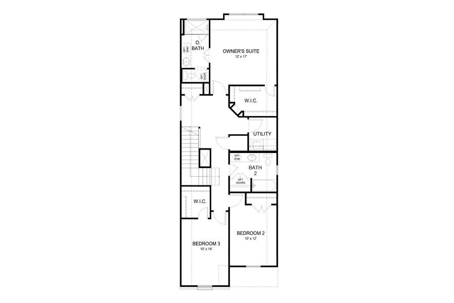 2D floor plan layout of this home in Beamer Villas, Friendswood, TX (Image 3).