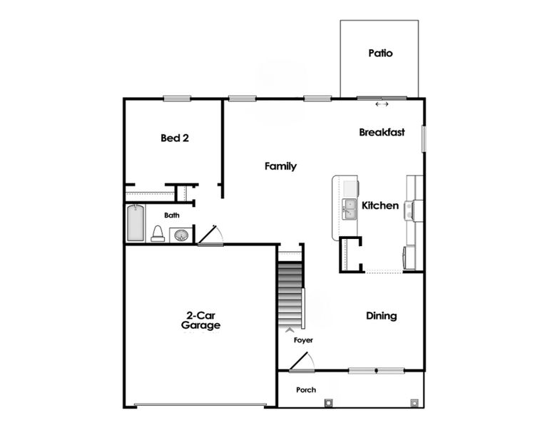 2D floor plan layout of this home in Portrait Hills, Aiken, SC (Image 5).