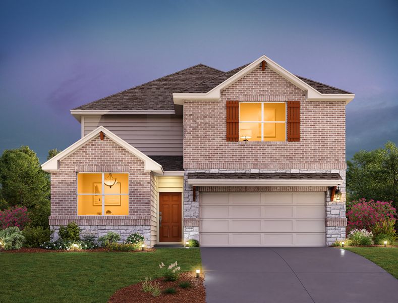 Representative exterior photo of a completed home built from the Wyatt by Ashton Woods in Covered Bridge, Hutto, TX (Image 4).