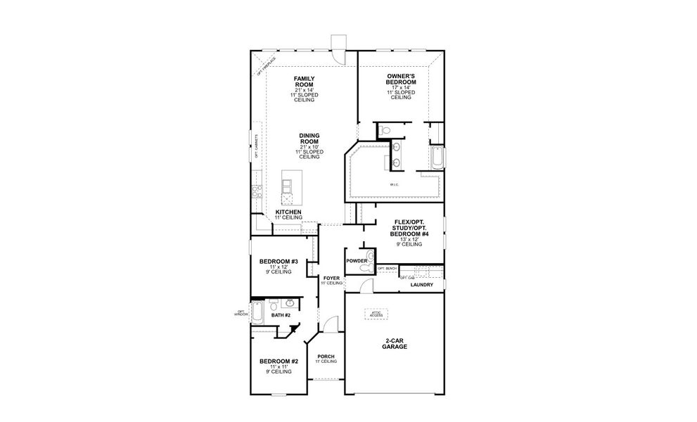 2D floor plan layout for the Edmonds by M/I Homes in Lily Creek at Sutton Fields, Aubrey, TX (Image 3). 2D floor plan layout for the Edmonds by M/I Homes in Lily Creek at Sutton Fields, Aubrey, TX (Image 3).