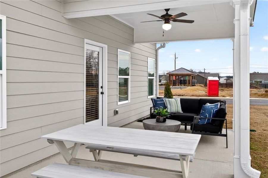 Exterior details and patio area of a home in Southbend, Rome (Image 2). Exterior details and patio area of a home in Southbend, Rome (Image 2).