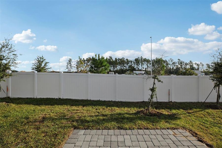 Exterior details and patio area of a home in Cyrene at Minneola - Villas, Minneola (Image 25).