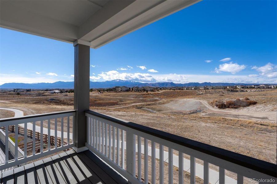 Exterior details and patio area of a home in Revel Crossing at Wolf Ranch - The Panorama Collection, Colorado Springs (Image 3).