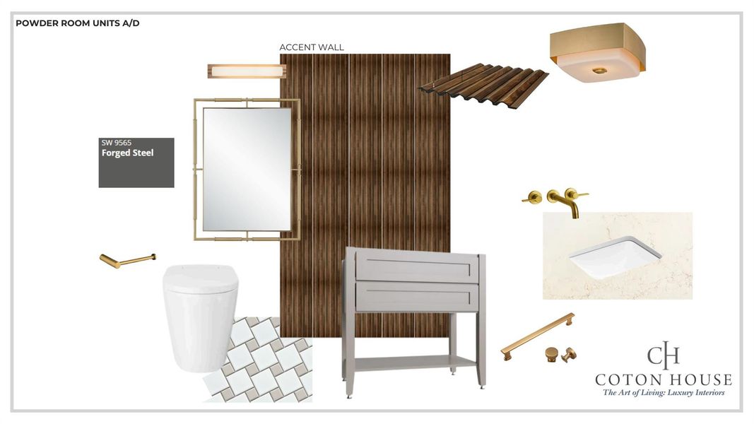 Unit A/D Powder Bath selections. Exact selections possible to change due to availability or curated design.