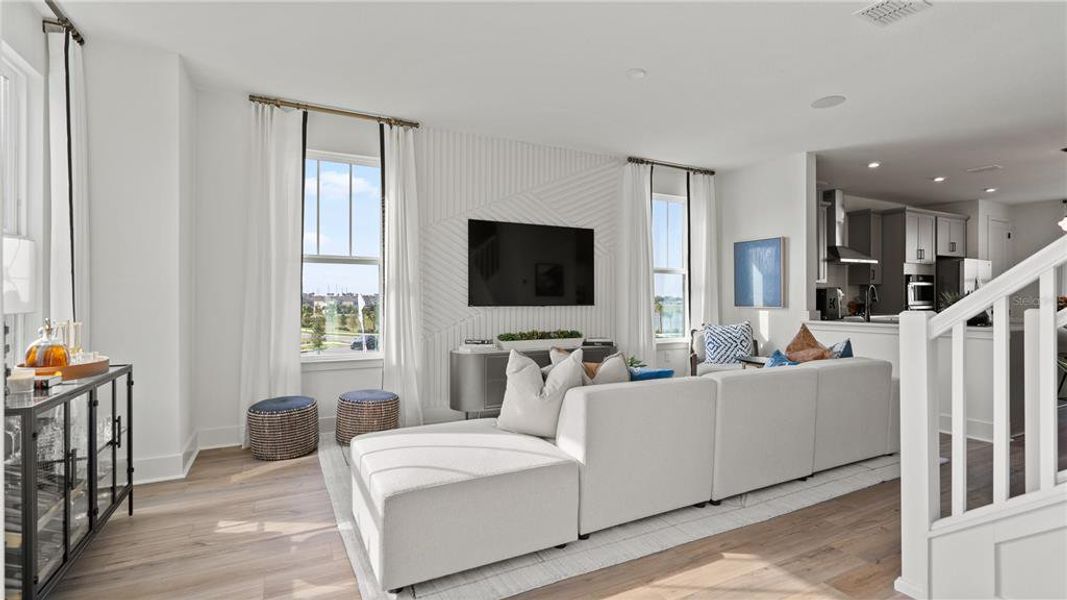 Furnished interior view inside a new home in Parkview at Hamlin, Winter Garden (Image 32).