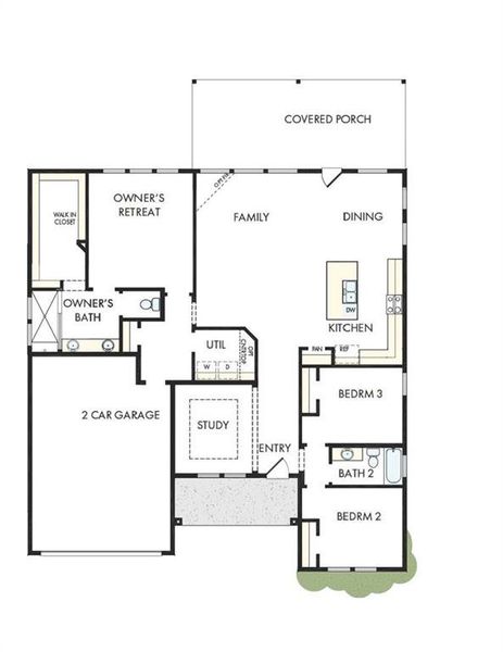 2D floor plan layout of this home in Old Mill Preserve, Dallas, GA (Image 3).