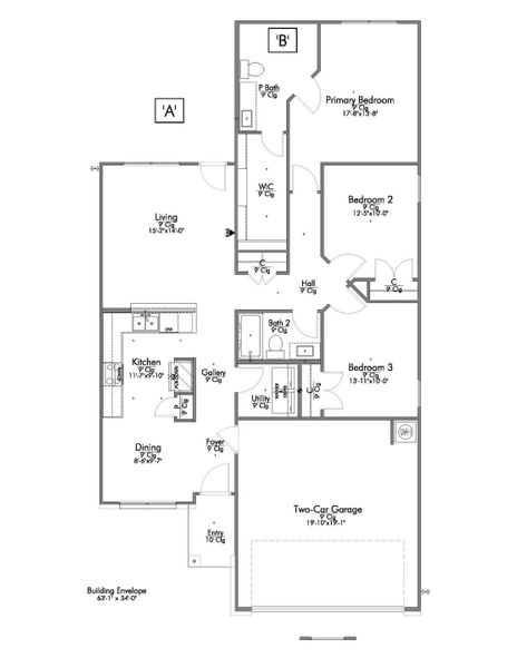 2D floor plan layout of this home in Arroyo Ranch, Seguin, TX (Image 3).