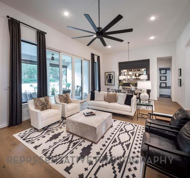 Furnished interior view inside a new home in Sandbrock Ranch: 70ft. lots, Aubrey (Image 4). Furnished interior view inside a new home in Sandbrock Ranch: 70ft. lots, Aubrey (Image 4).