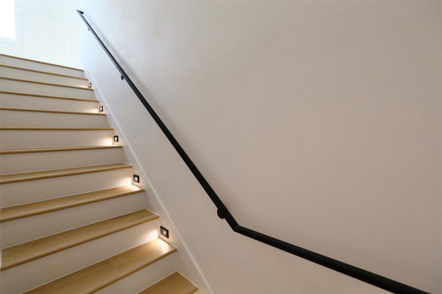 Stair step lights offer a radiant glow. Stair step lights offer a radiant glow.